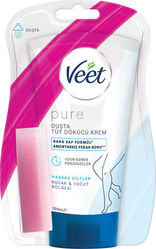Pure Duşta Tüy Dökücü Krem Hassas Ciltler 150 Ml 4 Adet