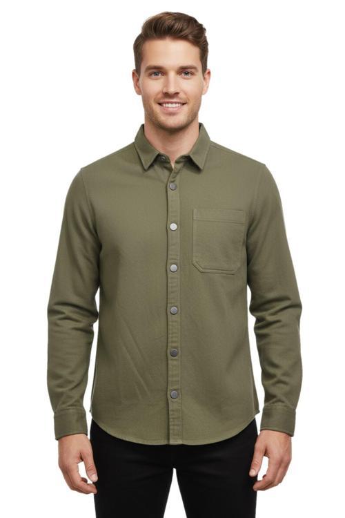 Erkek Spor Silim Fit Kanvas Tek Cepli Gömlek BGL-ST04955