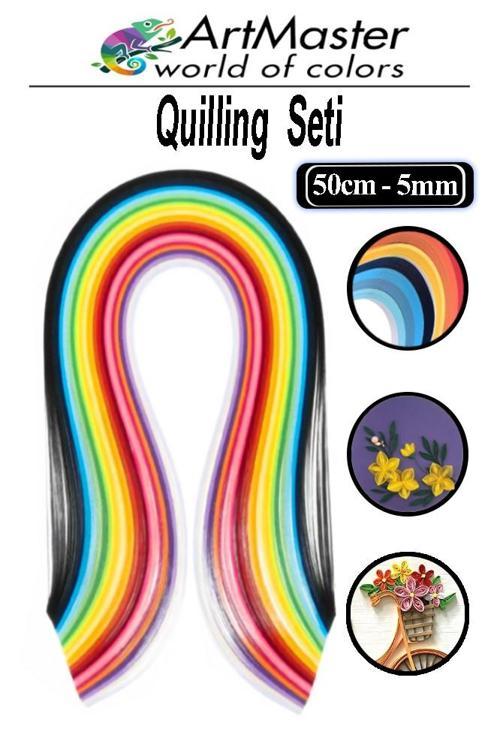 Quilling Seti İnce 5 mm 1 Paket Karışık Renkli Quling Kağıt Katlama Kıvırma Sanatı Telkari Kuiling