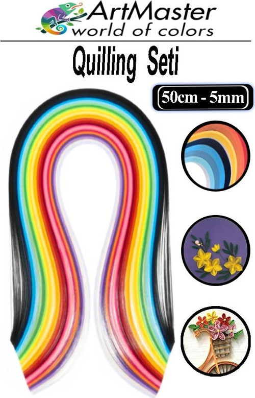 Quilling Seti İnce 5 mm 1 Paket Karışık Renkli Quling Kağıt Katlama Kıvırma Sanatı Telkari Kuiling