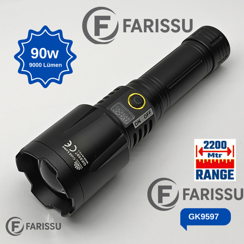 Gold Kama GK9597 90W Profesyonel Avcı Feneri - 2200M Menzil & Powerbank Çıkışlı