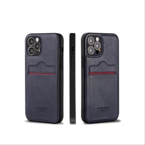 Deri Kartlıklı Kılıf, Apple iPhone 13 Pro Max ile Uyumlu, Lacivert, Koruyucu Cep Telefonu Kapağı