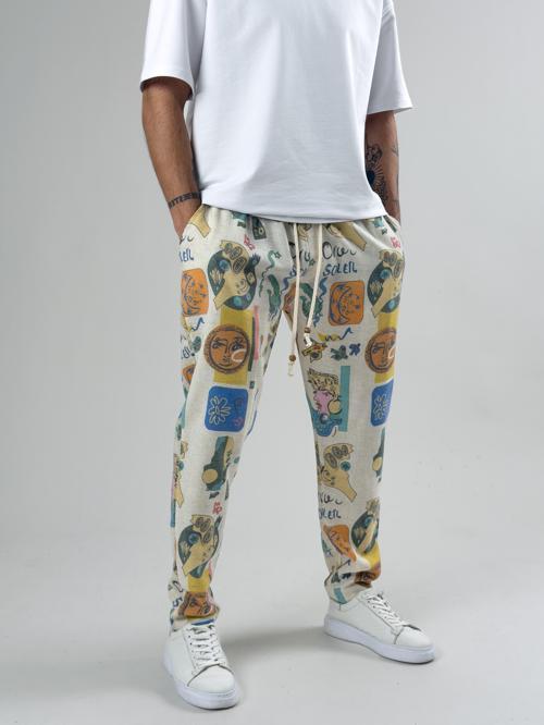 Etnik Desenli Erkek Baget Pantolon COC2588