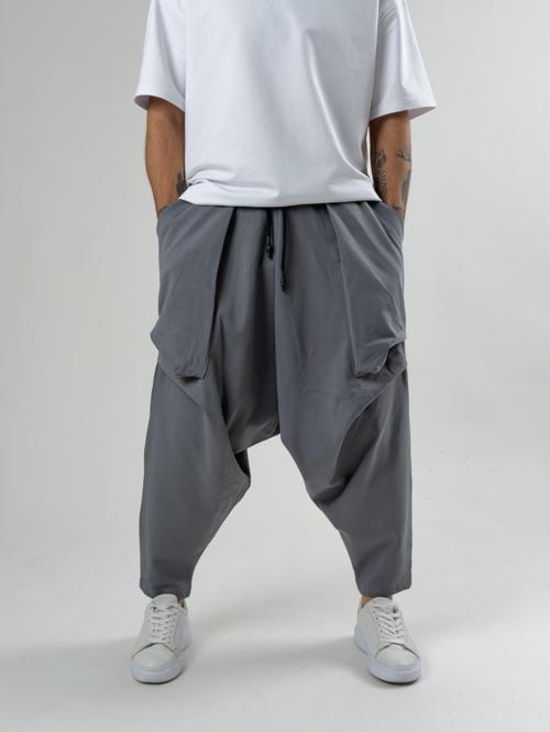 Erkek Gri Avangart Şalvar COC2589