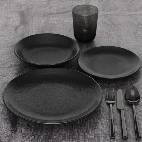 Ent Otel 27 Cm Bone Servis Tabağı Siyah Mat