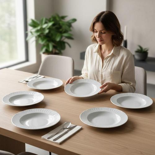 Sembol 6 Parça 22 cm Çukur Yemek Tabağı