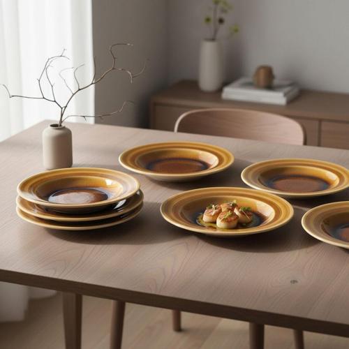 Valeron 6 Adet 22 Cm Çukur Yemek Tabağı  Reaktif Saura 137