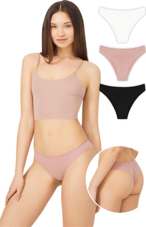 Pamuklu Basic Kadın Brezilya Külot 3'lü Paket - 4