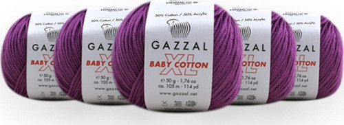 Baby Cotton Xl 50 Gr, 5'Li Paket Amigurimi, Punch El Örgü Ipligi Taka Yarn (3414 Xl)