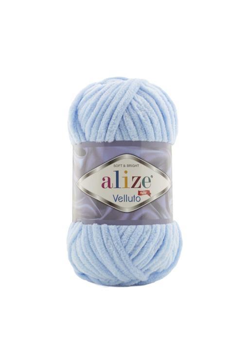 5 Adet Velluto Kadife El Örgü Ipliği 218 Bebe Mavi