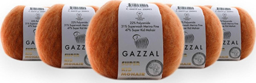 Süper Kid Mohaır 25 Gr 5'Li Paket %78 Yün-%22 Pa Karışımlı Doğal El Örgü Ipi Taka Yarn (64419)