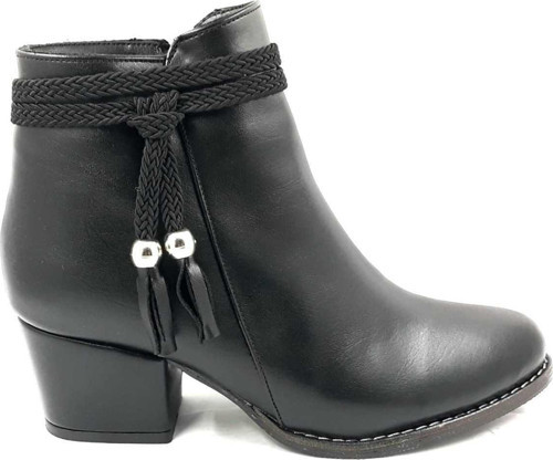 425055 Siyah 5 Cm Fermuarlı Kadın Bot