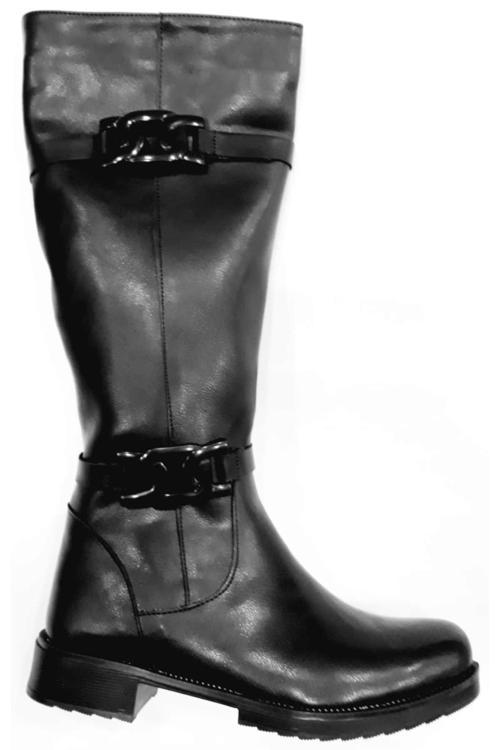 239108 Kadın Fermuarlı Siyah Çizme