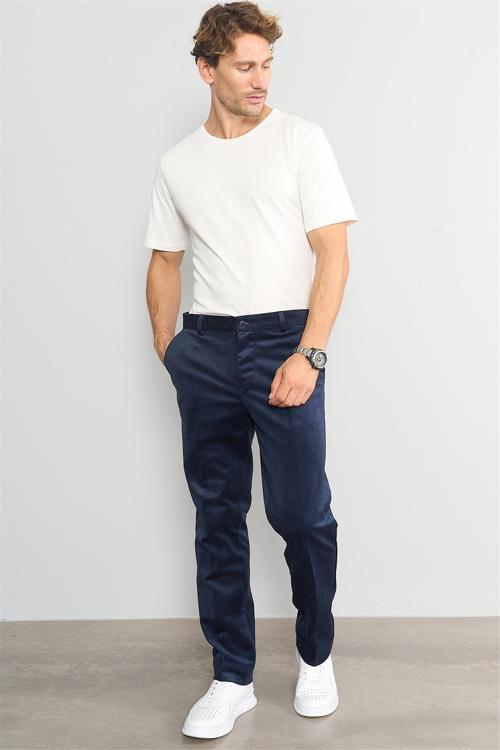 C.K 9246 Mnt Erkek Kadife Pantolon Lacivert No 2