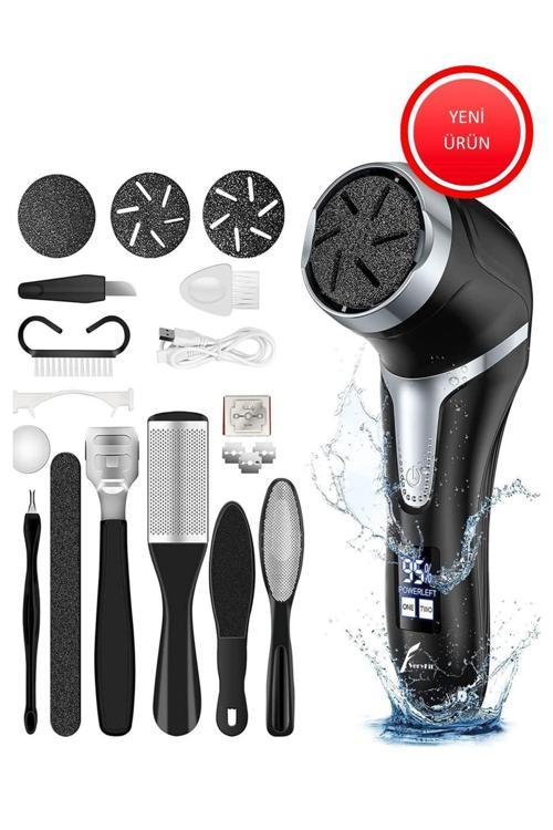 Şarj Edilebilir 2 Kademeli 3 Başlıklı Yıkanabilir Nasır Giderici Ayak Bakım Seti Ayak Törpüsü