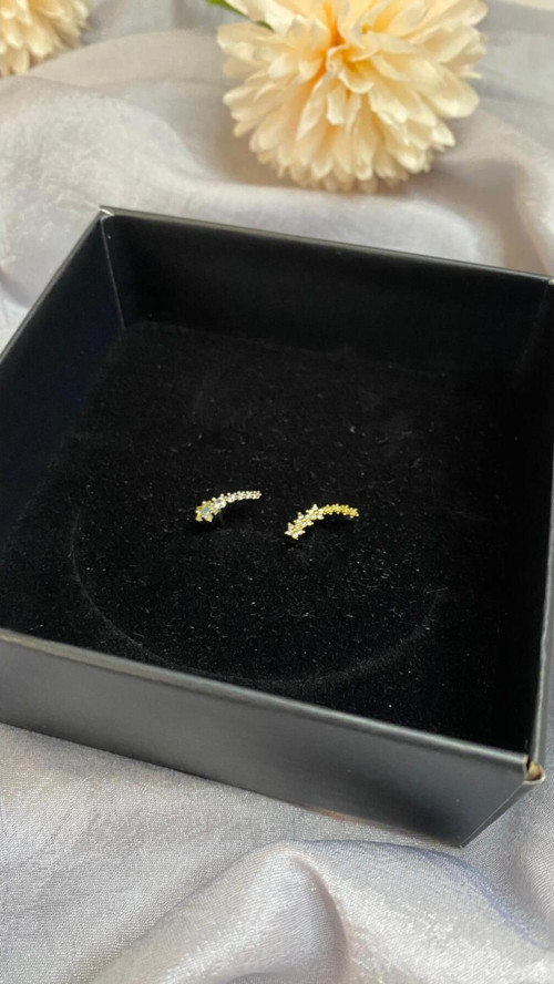 Sıralı Yıldız Minimal Gümüş Çivili Çelik Tragus Pearcıng Kıkırdak Küpe