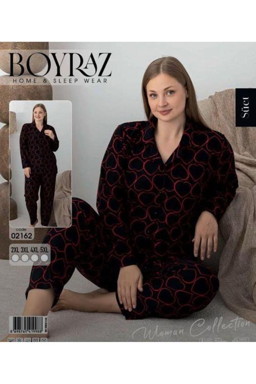 Süet Battal Düğmeli Pijama Takımı