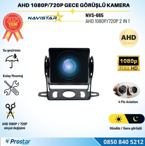 AHD 1080P ve 720P Geniş Açılı Balıkgözü Gece Görüşlü Araç Kamerası