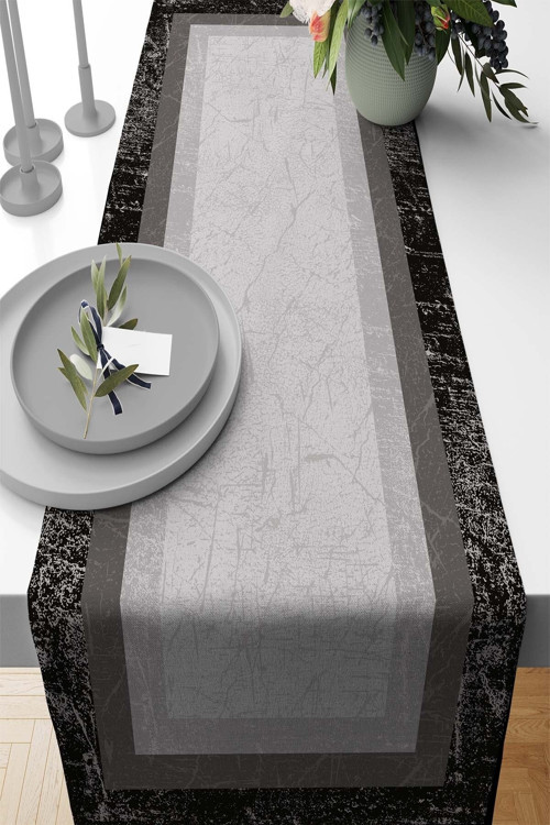 40X140Cm Tay Tüyü Dokuma Premium Leke Tutmaz Kumaş Modern Klasik Masa Örtüsü Runner Rnr365