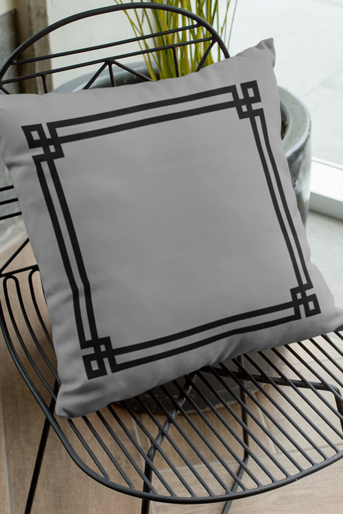 43X43Cm Premium Tay Tüyü Dokuma Kumaş Çerçeveli Çift Taraflı Kırlent Yastık Kılıfı Krl279
