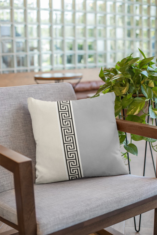 43X43Cm Leke Tutmaz Premium Tay Tüyü Dokuma Kumaş Çift Taraflı Kırlent Yastık Kılıfı Avangard Krl145