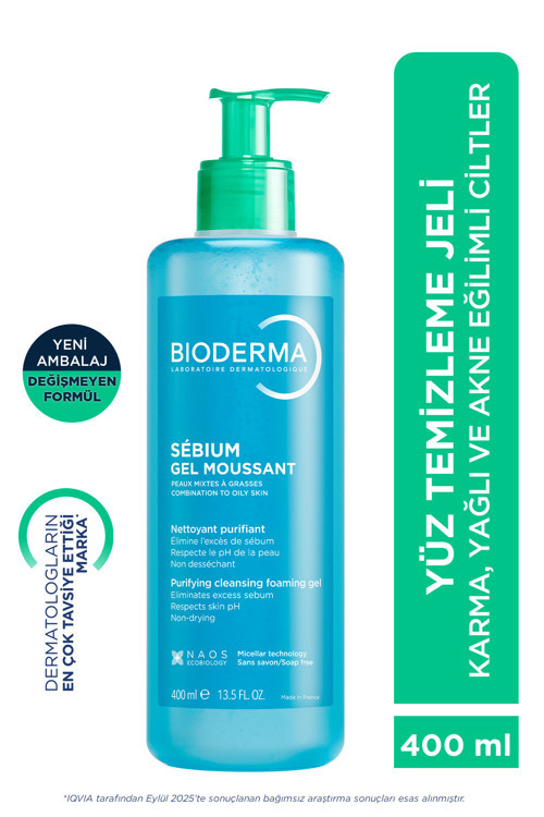 Sebium Foaming Gel Karma, Yağlı ve Akneye Eğilimli Ciltler için Yüz Temizleme Jeli 400 ml