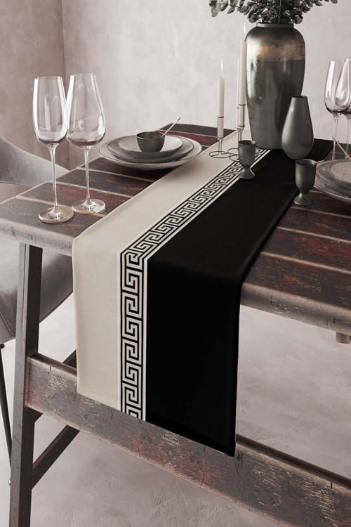 40x140cm Masa Örtüsü Runner Premium Tay Tüyü Dokuma Leke Tutmayan Kumaş Avangarde Rnr146