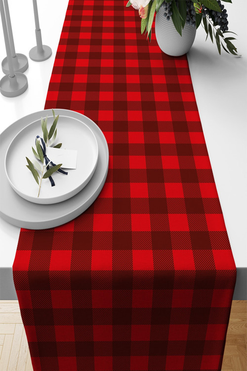 Yılbaşı Premium Tay Tüyü Yeni Yıl Leke Tutmayan Kumaş Christmas Masa Örtüsü Runner 40x140cm Rnr536