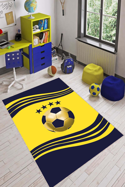 Sarı Lacivert Kanarya Taraftar Halısı Yolluk Vh056