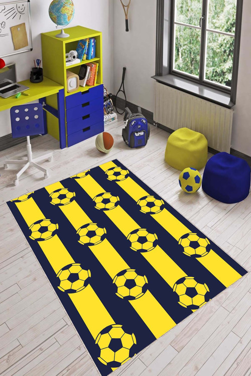 Sarı Lacivert Kanarya Taraftar Halısı Yolluk Vh045