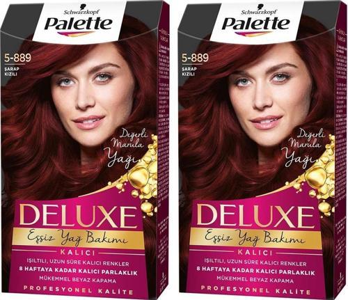 Deluxe 5-889 Şarap Kızılı X 2 Adet Saç Boyası