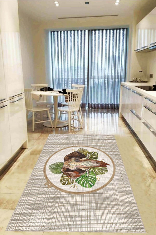 Makinede Yıkanabilen Kaymaz Taban Leke Tutmayan Filli Makine Halısı Ar1273