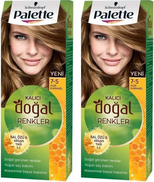 Kalıcı Doğal Renkler 7-5 Açık Karamel x 2 Adet