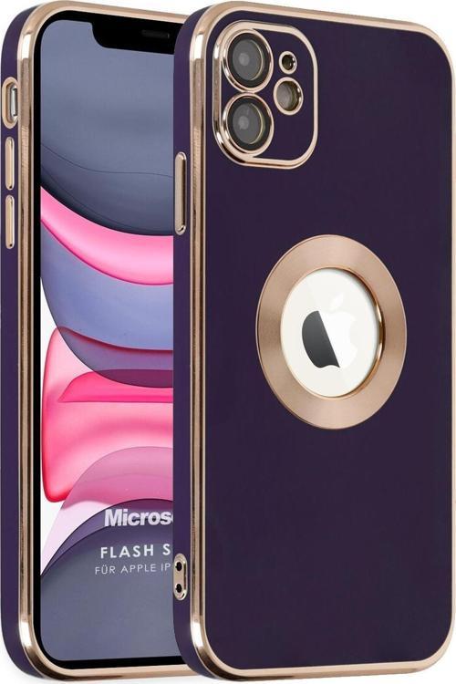 Apple iPhone 11 Kılıf Flash Stamp Koyu Mor