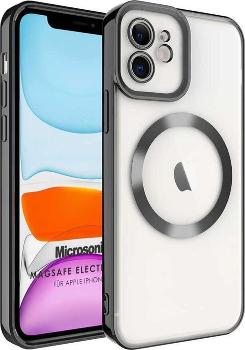 Apple iPhone 11 Kılıf MagSafe Luxury Electroplate Siyah