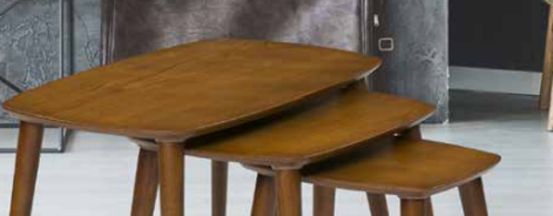 Zigon OSM 11777 Oval Model Sehpa Ceviz Nature renk Kayın İnce torna Retro ayak
