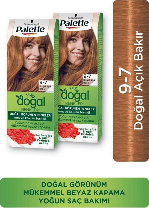 Kalıcı Doğal Renkler Saç Boyası 9-7 Doğal Açık Bakır X 2 Adet