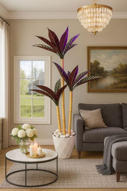 YAPAY KILIÇ AĞACI 3 GÖVDELİ 1.50 CM YAKAMOZ SAKSI VE DOLOMİT TAŞI DAHİLDİR