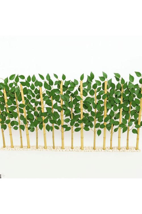 100 Cm Yapay Benjamin Yaprağı Ve Doğal Bambu Çubuk 10 Adet