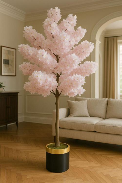 YAPAY PEMBE BAHAR DALI 150 CM LUX SAKSIDA