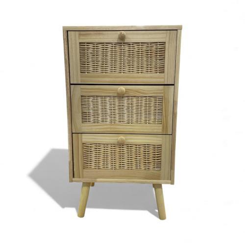 Panalı Masif Rattan 3 Çekmeceli Düzenleyici Dolap BM07