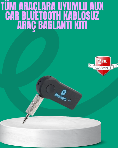 Taşınabilir Bluetooth AUX Araç Müzik ve Konuşma Kiti