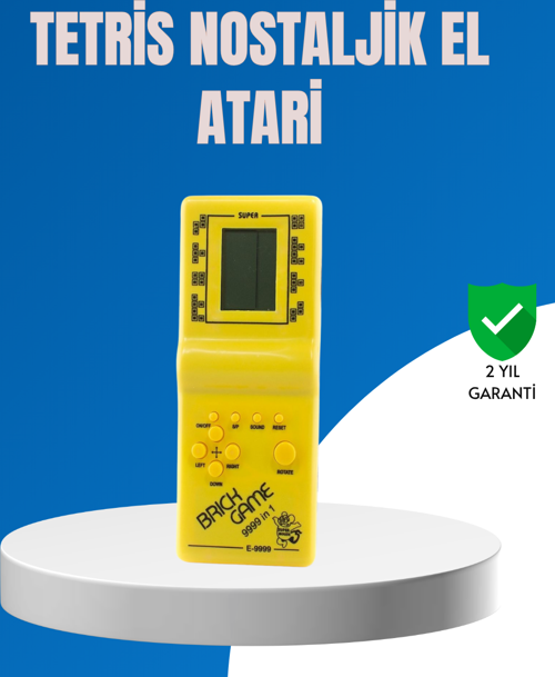 Mini Tetris El Aterisi – Taşınabilir Retro Oyun Konsolu, Pil ile Çalışan Klasik Model