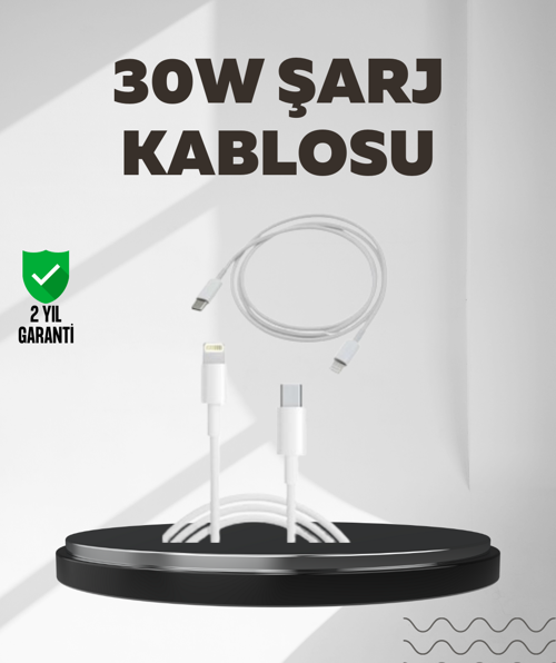 Yüksek Saflıkta Bakır Çekirdekli 30W Hızlı Şarj Kablosu