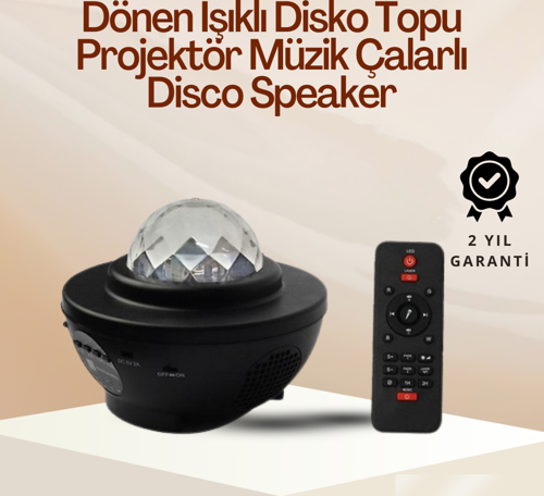 Yıldız & Okyanus Dalga Projektörü – Bluetooth / USB Hoparlörlü