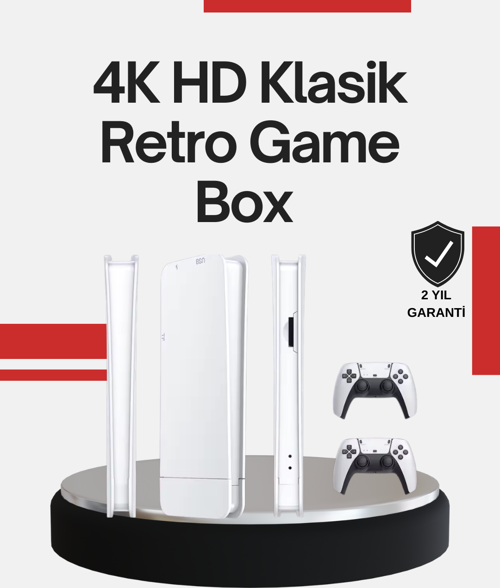 2 Kollu Kablosuz 4K TV Uyumlu Klasik Oyun Konsolu