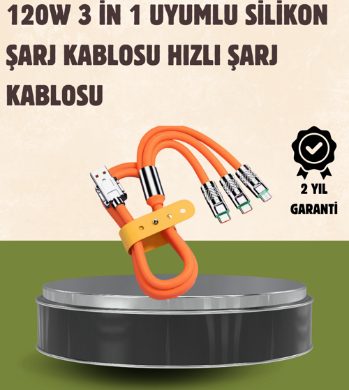 Çoklu Cihaz Dostu 120?W Hızlı Şarj Kablosu – Tek Kablo ile Her Cihaz Elinizin Altında