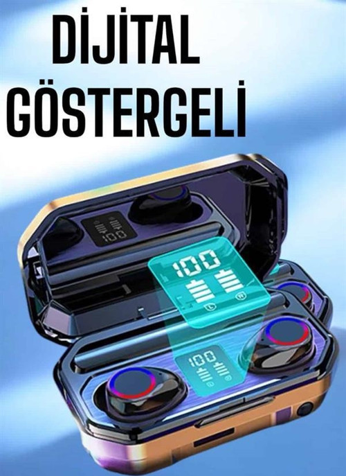 Dijital Göstergeli Bluetooth Bağlantılı Kulaklık Dokunmatik Kontrol