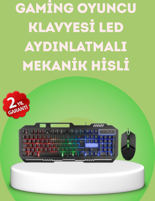 Gaming Klavye ve Mouse Seti PG8018 – Dayanıklı Tuşlar, Hızlı Komut