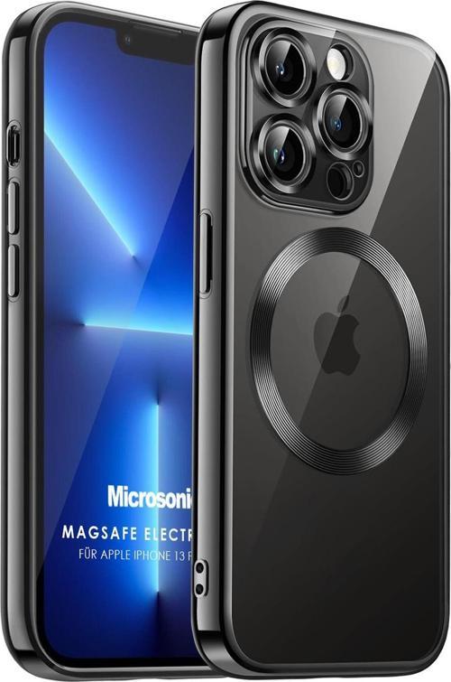 Apple iPhone 13 Pro Max Kılıf MagSafe Luxury Electroplate Siyah